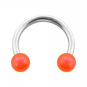 Hufeisen-Piercing Acryl Orange Opak Kugeln