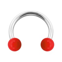 Balls Opaque Red Acrylic Circular Barbell