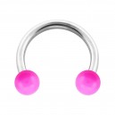 Balls Opaque Pink Acrylic Circular Barbell