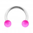 Hufeisen-Piercing Acryl Rosa Opak Kugeln