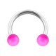 Hufeisen-Piercing Acryl Rosa Opak Kugeln