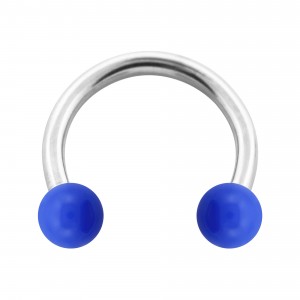 Hufeisen-Piercing Acryl Dunkelblau Opak Kugeln