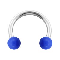 Piercing Fer à Cheval Acrylique Opaque Bleu Foncé Boules