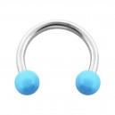 Hufeisen-Piercing Acryl Hellblau Opak Kugeln