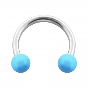 Hufeisen-Piercing Acryl Hellblau Opak Kugeln