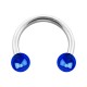 Hufeisen-Piercing Acryl Effekt Schimmernd Blau Zwei Kugeln
