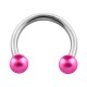 Hufeisen-Piercing Rosa Zwei Kunstperlen