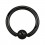 Dick Piercing Genital / BCR Eloxiert Schwarz Ring 2.5 mm / 10 G