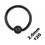 Dick Piercing Genital / BCR Eloxiert Schwarz Ring 2.0 mm / 12 G
