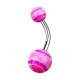 Purple/Pink Acrylic Aztec Belly Bar Navel Button Ring