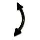 Black Anodized Eyebrow Curved Bar Blackline Ring w/ Spikes