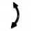 Black Anodized Eyebrow Curved Bar Blackline Ring w/ Spikes