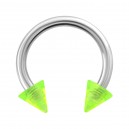 Hufeisen-Piercing Acryl Grün Transparent Spitzen