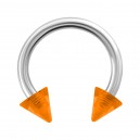 Hufeisen-Piercing Acryl Orange Transparent Spitzen