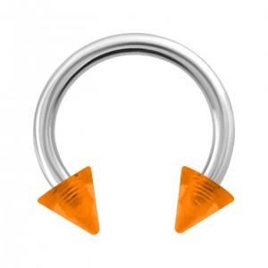 Hufeisen-Piercing Acryl Orange Transparent Spitzen