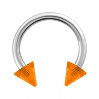 Piercing Hufeisen Acryl Orange Transparent Spitzen