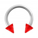 Hufeisen-Piercing Acryl Rot Transparent Spitzen