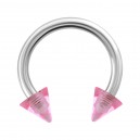 Hufeisen-Piercing Acryl Rosa Transparent Spitzen