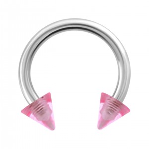 Hufeisen-Piercing Acryl Rosa Transparent Spitzen