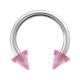 Hufeisen-Piercing Acryl Rosa Transparent Spitzen