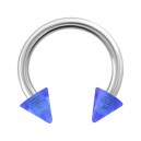 Hufeisen-Piercing Acryl Dunkelblau Transparent Spitzen