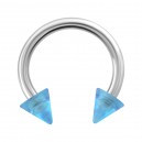 Hufeisen-Piercing Acryl Hellblau Transparent Spitzen