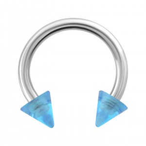 Hufeisen-Piercing Acryl Hellblau Transparent Spitzen