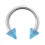 Hufeisen-Piercing Acryl Hellblau Transparent Spitzen