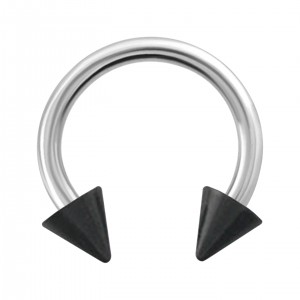 Hufeisen-Piercing Acryl Schwarz Spitzen