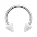 Hufeisen-Piercing Acryl Wei&szlig; Spitzen