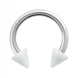 Hufeisen-Piercing Acryl Weiß Spitzen
