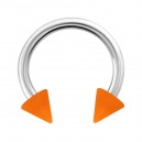 Spikes Opaque Orange Acrylic Circular Barbell Ring