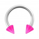 Hufeisen-Piercing Acryl Rosa Opak Spitzen