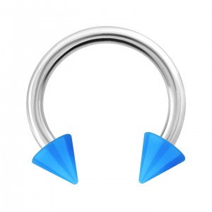 Hufeisen-Piercing Acryl Hellblau Opak Spitzen