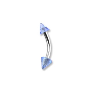 Piercing Ceja Acrílico Azul Claro Transparente Spikes