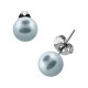Light Blue Fake Pearl Balls Earrings Ear Stud Pair