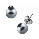 Ohrringe Stud Kugeln Falsche Perle Grau