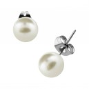 Pearly White Fake Pearl Balls Earrings Ear Stud Pair