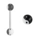 Black/White Yin Yang Acrylic Tongue Bar Ring