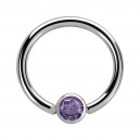 Purple Zirconia 316L Surgical Steel CBR Piercing Ring