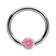 CBR-Piercing-Ring Chirurgenstahl 316L Zirkonia Rosa