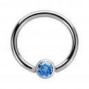 CBR-Piercing-Ring Chirurgenstahl 316L Zirkonia Blau