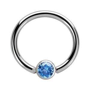 CBR-Piercing-Ring Chirurgenstahl 316L Zirkonia Blau