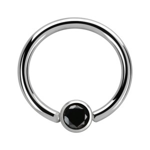 CBR-Piercing-Ring Chirurgenstahl 316L Zirkonia Schwarz