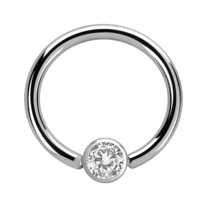 CBR-Piercing-Ring Chirurgenstahl 316L Zirkonia Weiß