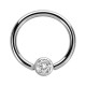 Piercing Anillo CBR Acero Quirúrgico 316L Zirconia Blanco