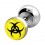 Biohazard Print Round 316L Steel Ear Ring Fake Plug