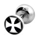 Maltese Cross Print Round 316L Steel Ear Ring Fake Plug