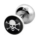 Pirate Print Round 316L Steel Ear Ring Fake Plug