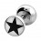 Black Star Print Round 316L Steel Ear Ring Fake Plug